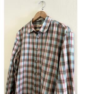 Vintage y2k Pink Green Brown John Varvatos Button-up Shirt Men's Large